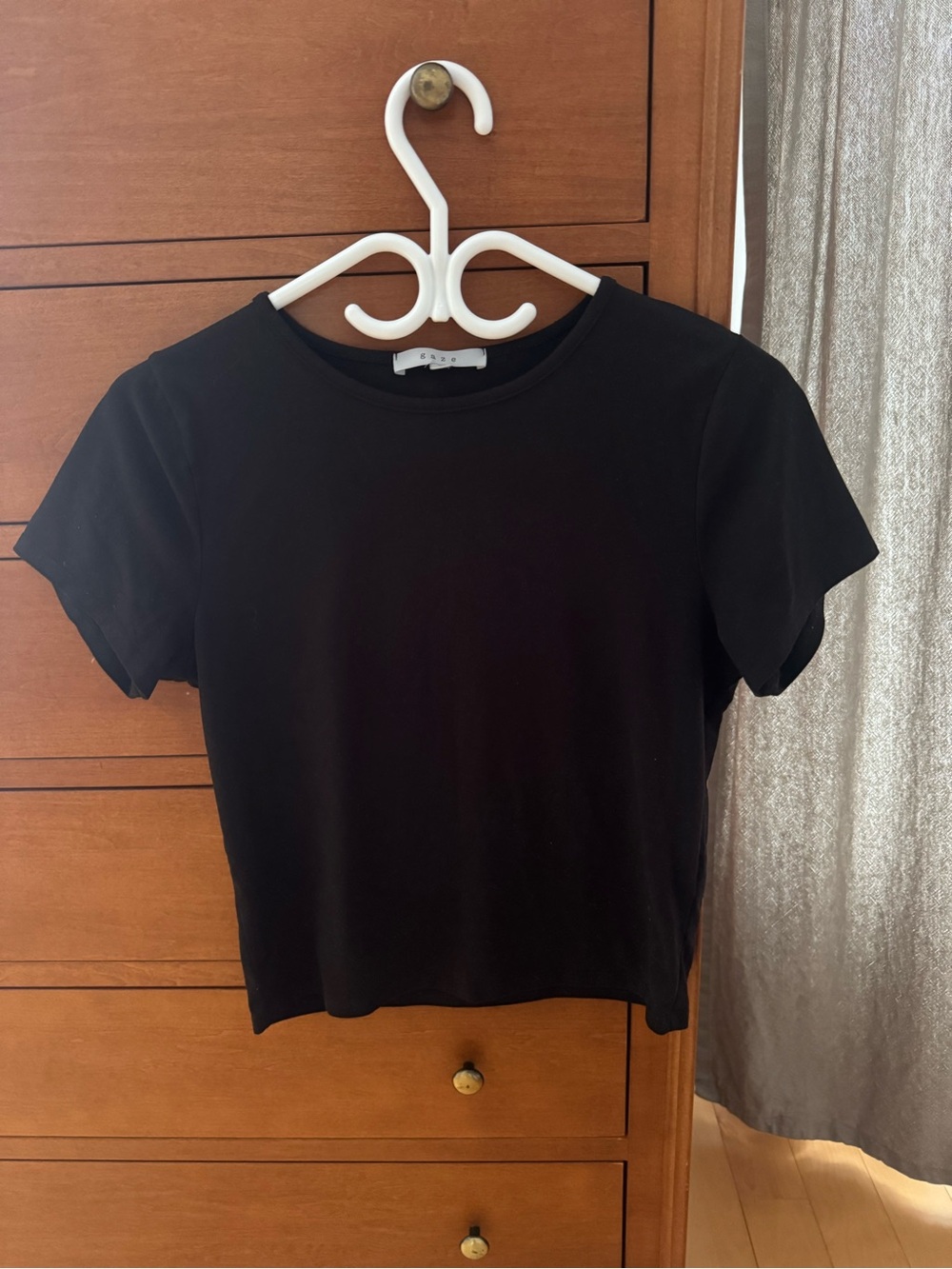 Women’s Black Crew Neck Short Sleeve Top (S)